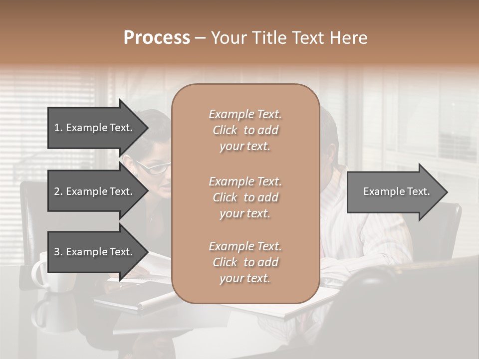 A Man And A Woman Sitting At A Table In Front Of A Laptop PowerPoint Template
