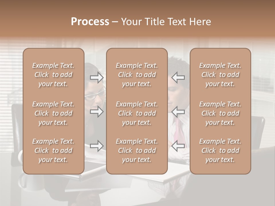 A Man And A Woman Sitting At A Table In Front Of A Laptop PowerPoint Template