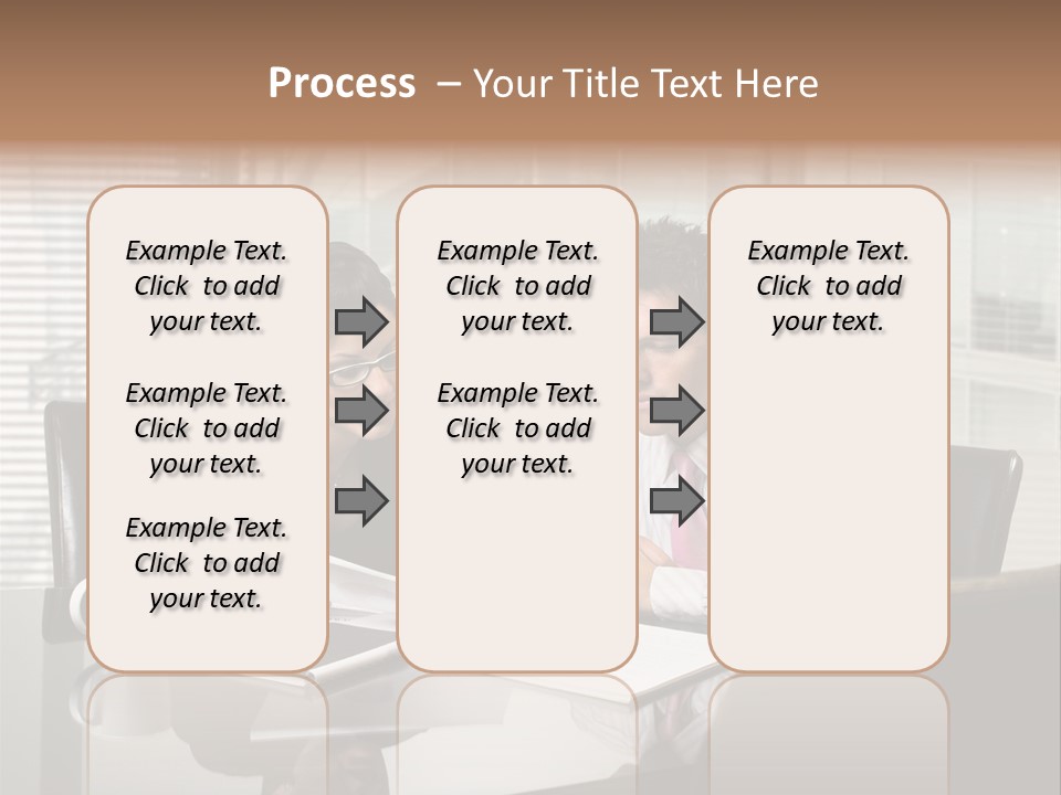 A Man And A Woman Sitting At A Table In Front Of A Laptop PowerPoint Template