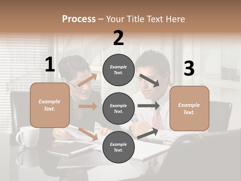 A Man And A Woman Sitting At A Table In Front Of A Laptop PowerPoint Template