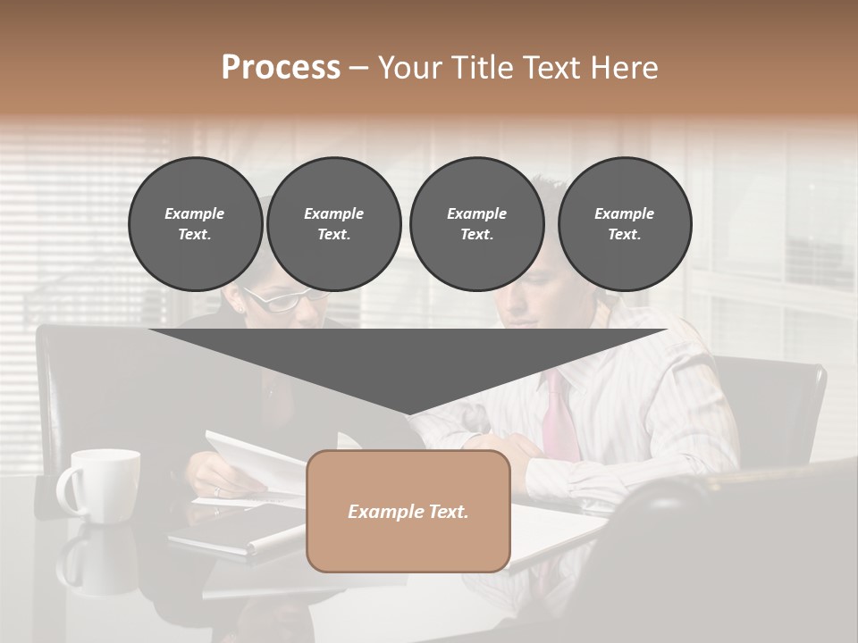 A Man And A Woman Sitting At A Table In Front Of A Laptop PowerPoint Template