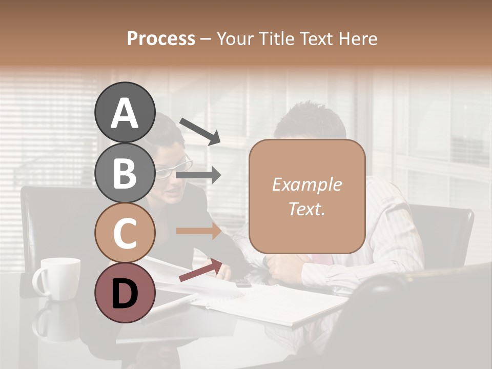 A Man And A Woman Sitting At A Table In Front Of A Laptop PowerPoint Template