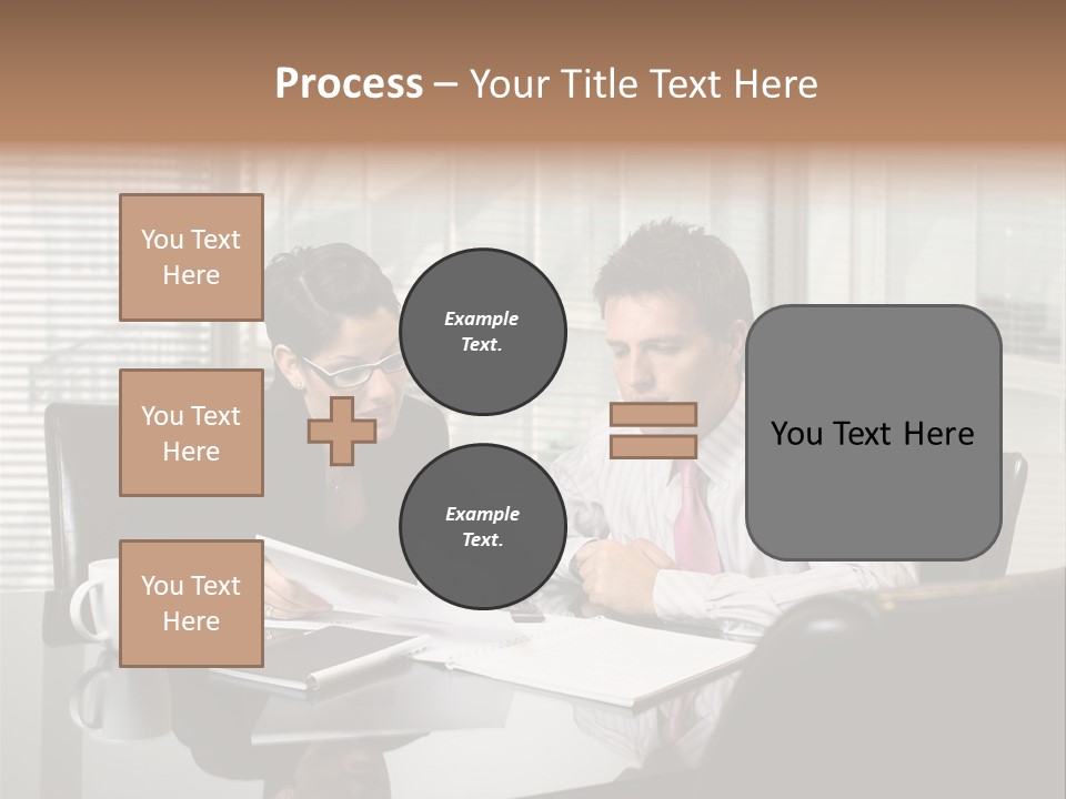 A Man And A Woman Sitting At A Table In Front Of A Laptop PowerPoint Template