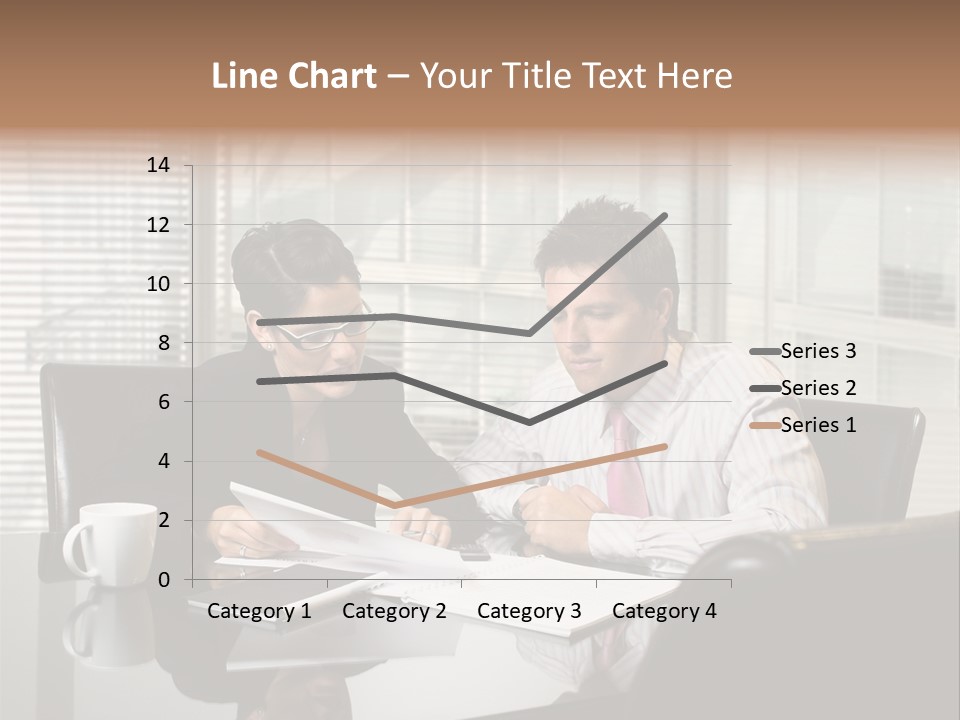 A Man And A Woman Sitting At A Table In Front Of A Laptop PowerPoint Template