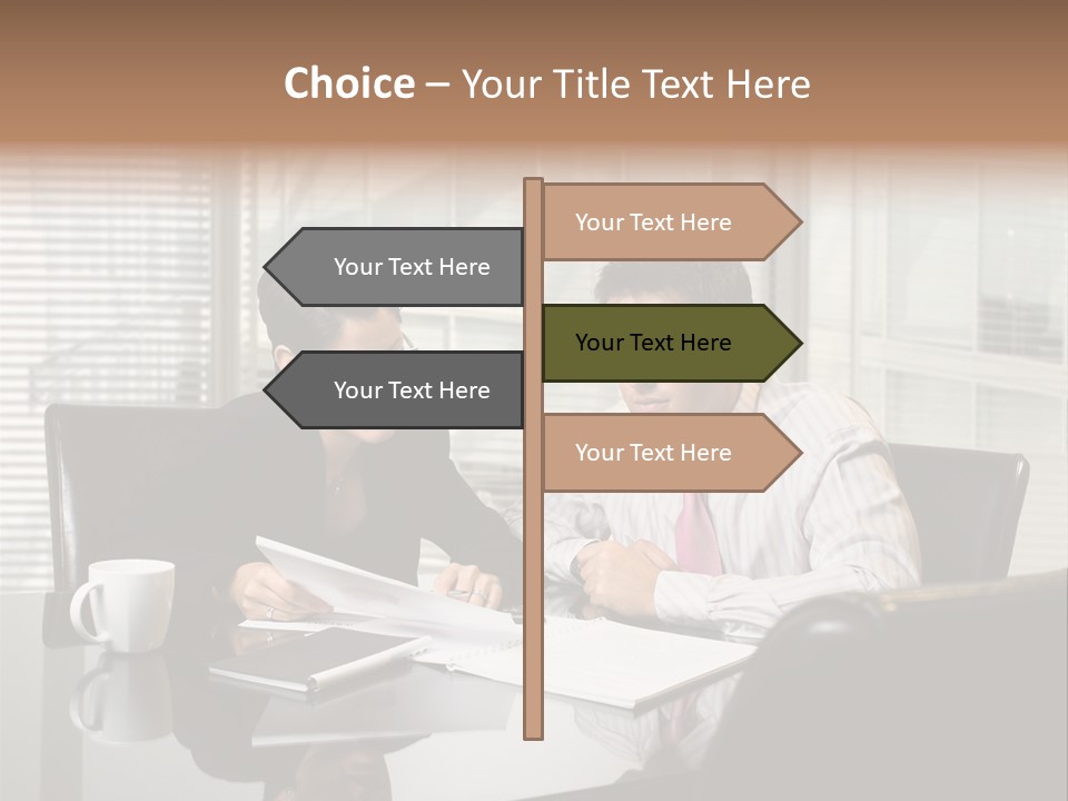 A Man And A Woman Sitting At A Table In Front Of A Laptop PowerPoint Template