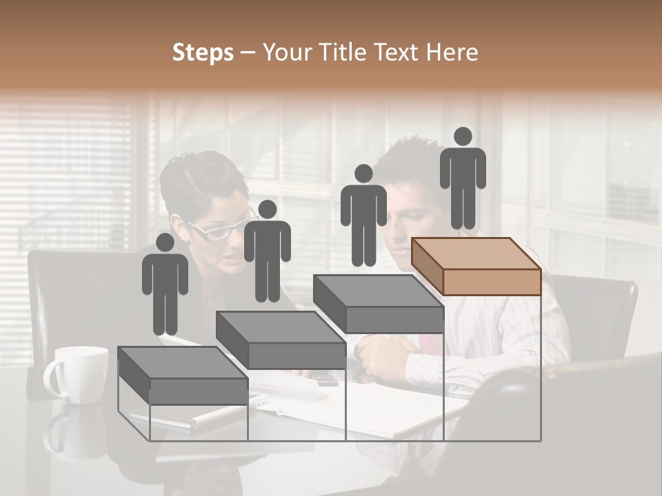 A Man And A Woman Sitting At A Table In Front Of A Laptop PowerPoint Template