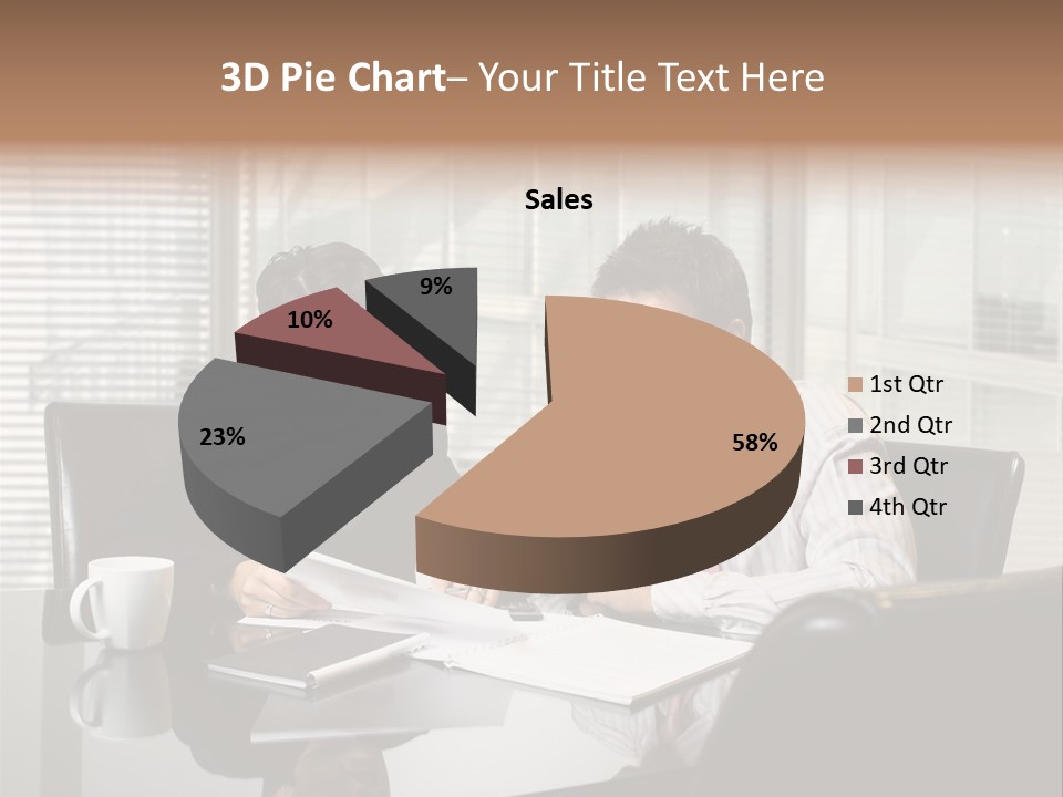 A Man And A Woman Sitting At A Table In Front Of A Laptop PowerPoint Template