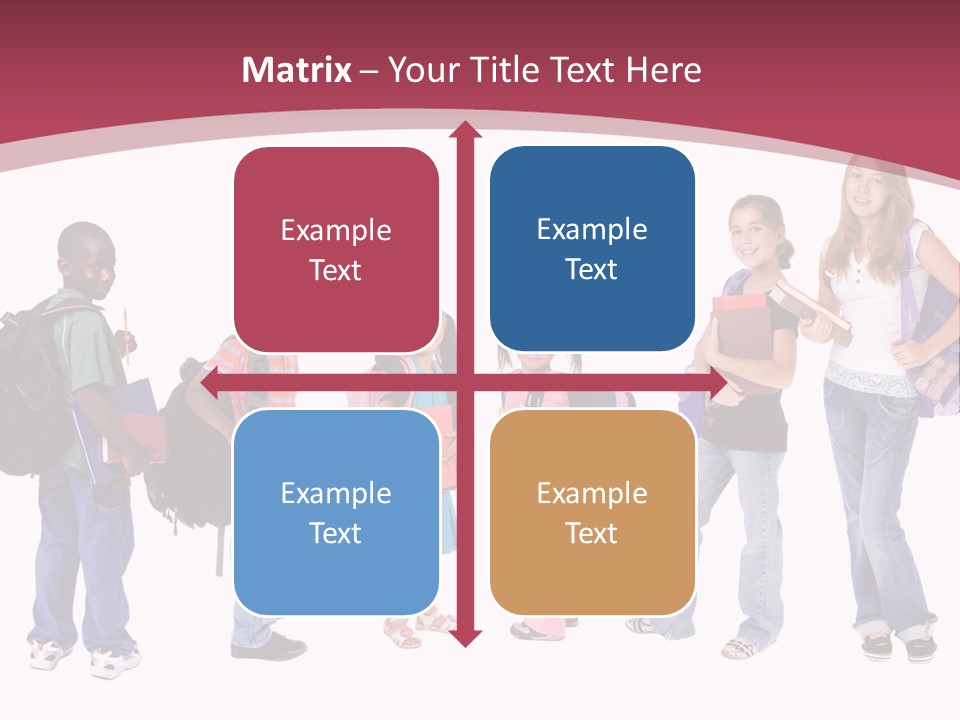 A Group Young School Kids. Diveristy In Education. PowerPoint Template