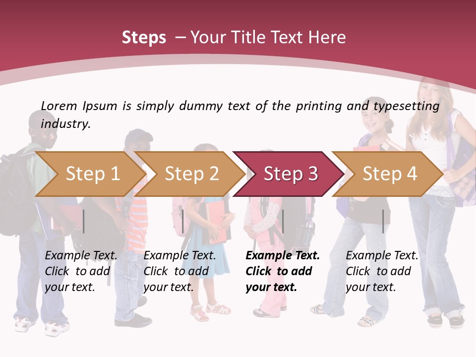 A Group Young School Kids. Diveristy In Education. PowerPoint Template