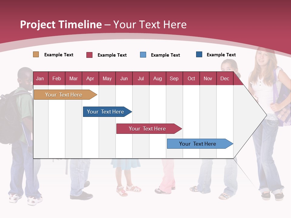 A Group Young School Kids. Diveristy In Education. PowerPoint Template