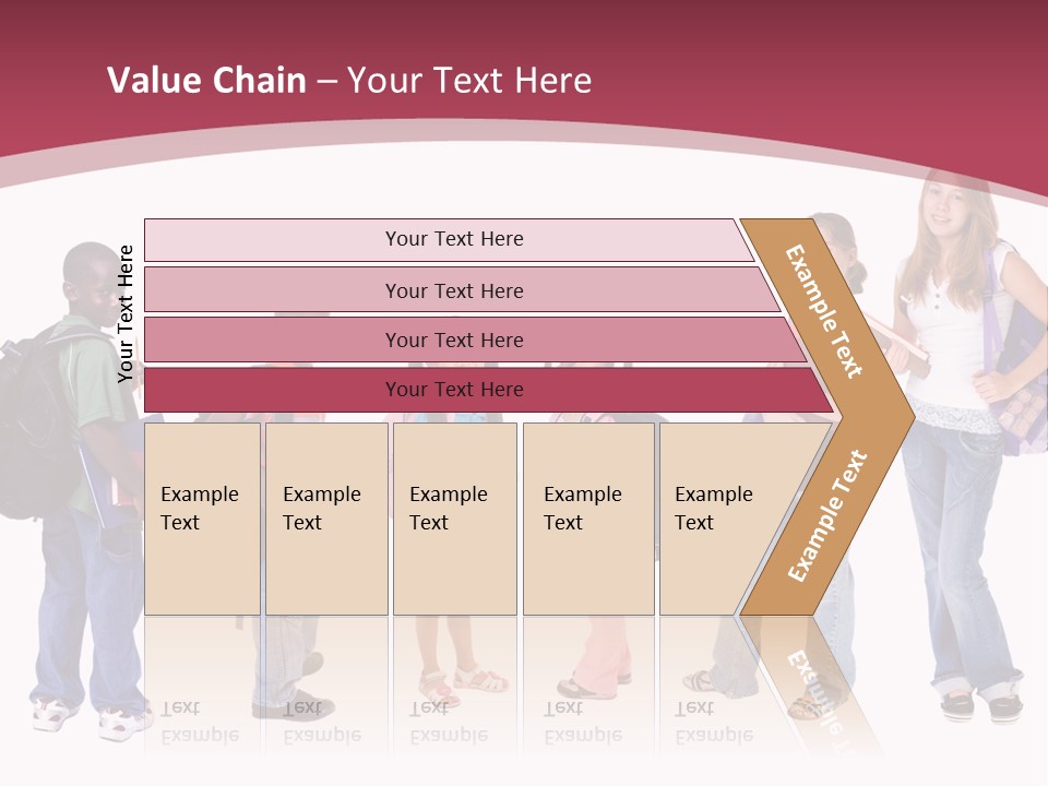 A Group Young School Kids. Diveristy In Education. PowerPoint Template