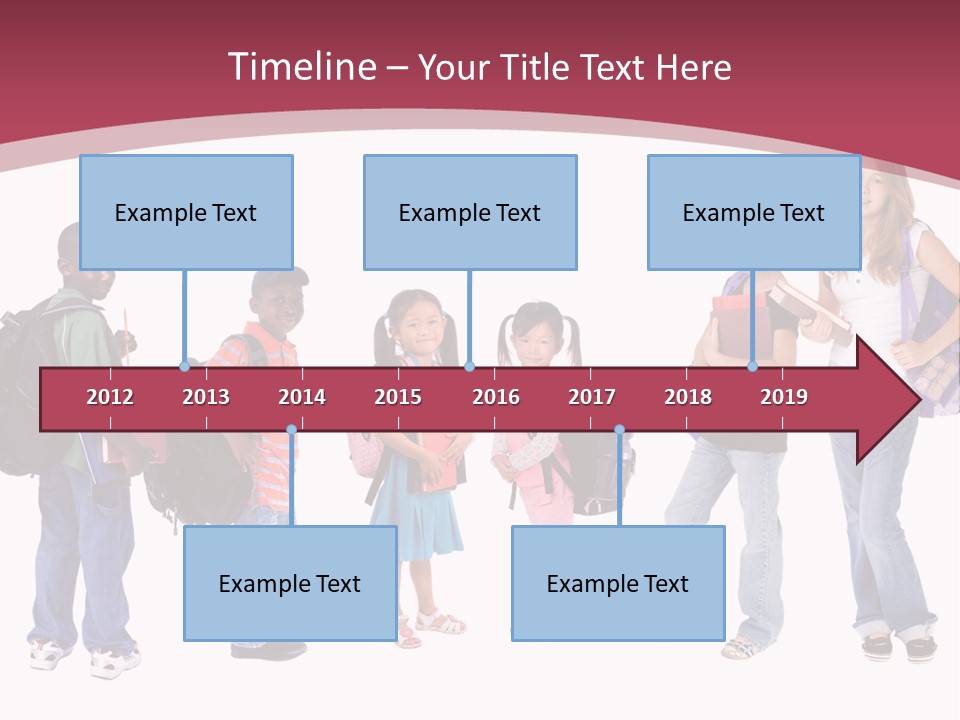 A Group Young School Kids. Diveristy In Education. PowerPoint Template