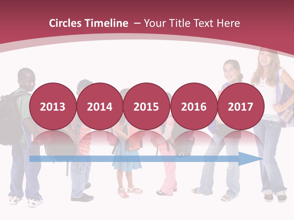 A Group Young School Kids. Diveristy In Education. PowerPoint Template