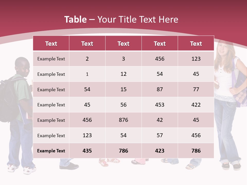 A Group Young School Kids. Diveristy In Education. PowerPoint Template