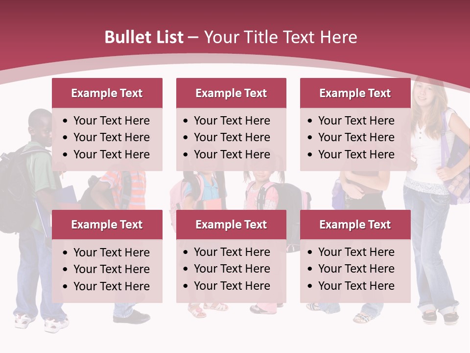 A Group Young School Kids. Diveristy In Education. PowerPoint Template