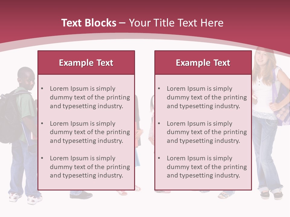 A Group Young School Kids. Diveristy In Education. PowerPoint Template