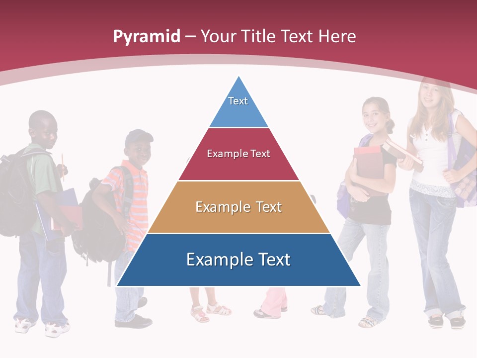 A Group Young School Kids. Diveristy In Education. PowerPoint Template