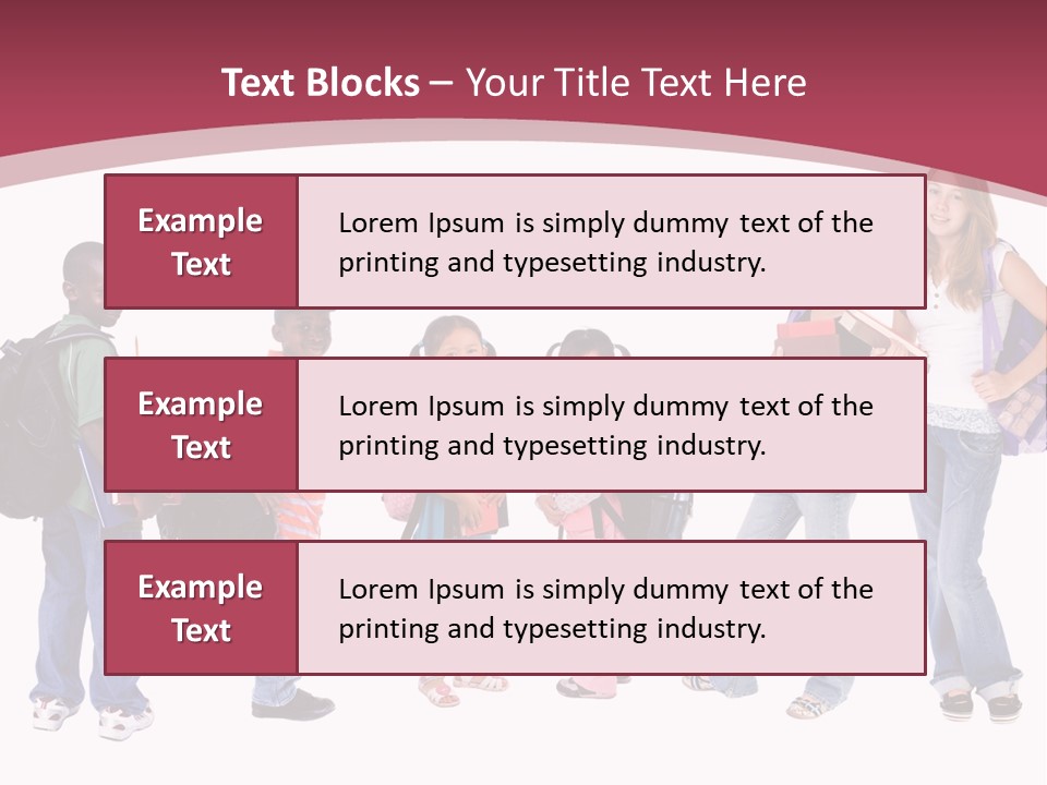 A Group Young School Kids. Diveristy In Education. PowerPoint Template