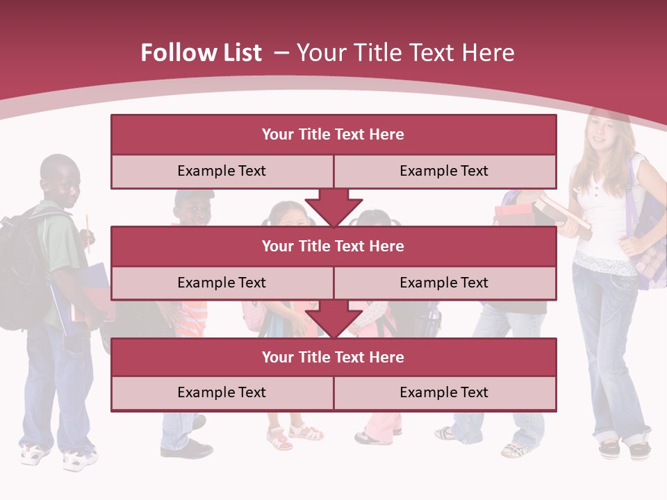 A Group Young School Kids. Diveristy In Education. PowerPoint Template