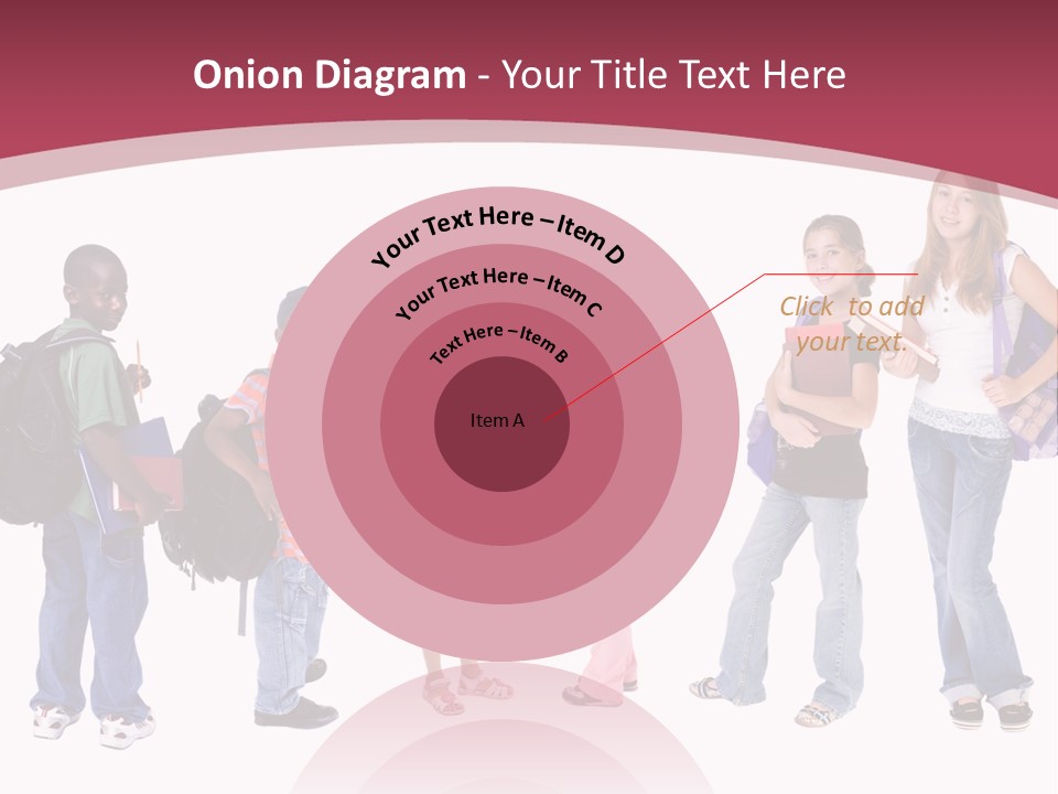 A Group Young School Kids. Diveristy In Education. PowerPoint Template