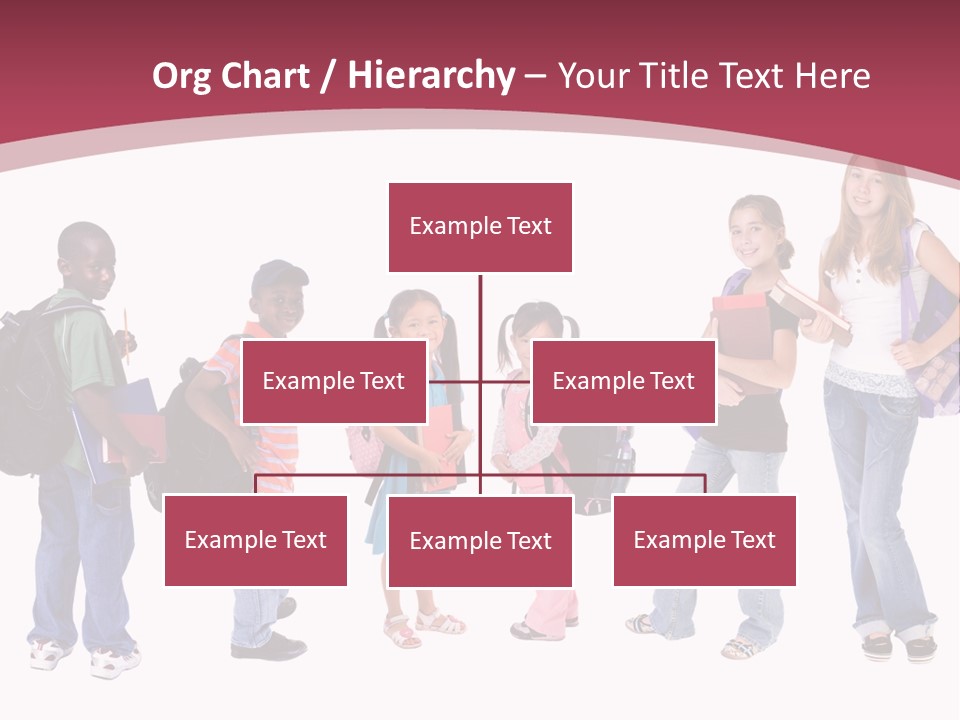 A Group Young School Kids. Diveristy In Education. PowerPoint Template