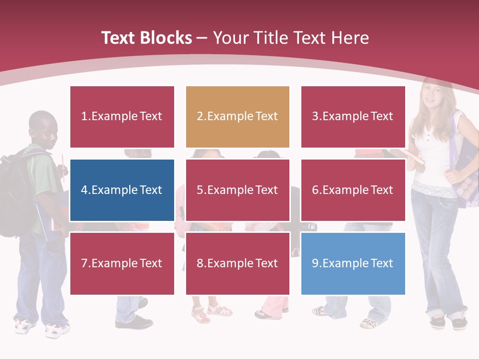 A Group Young School Kids. Diveristy In Education. PowerPoint Template