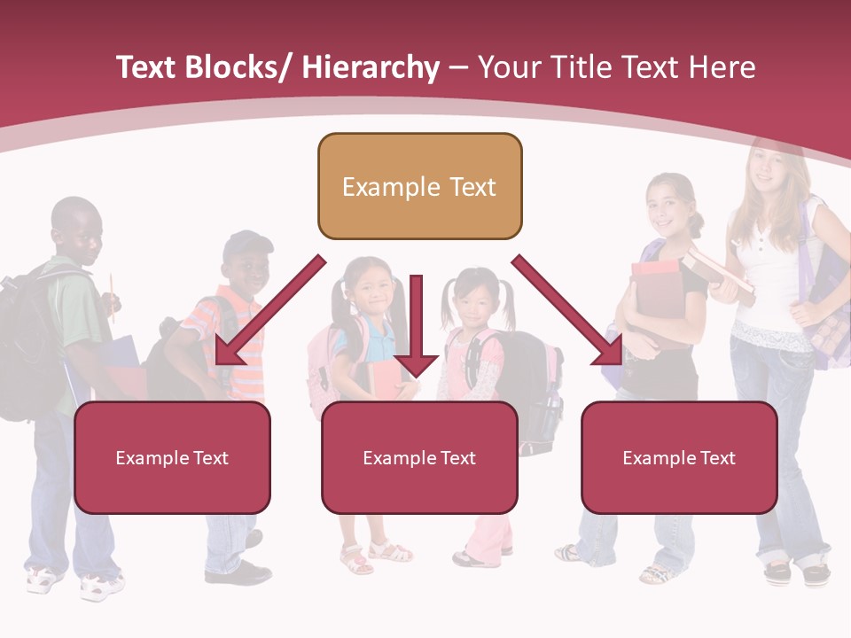 A Group Young School Kids. Diveristy In Education. PowerPoint Template