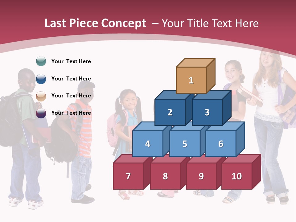 A Group Young School Kids. Diveristy In Education. PowerPoint Template