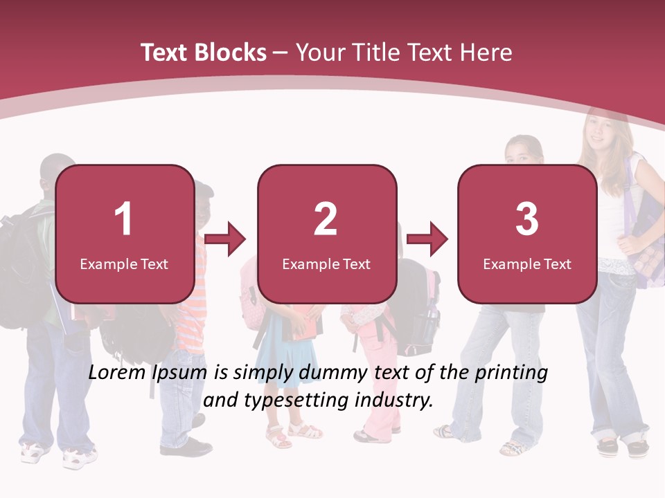 A Group Young School Kids. Diveristy In Education. PowerPoint Template
