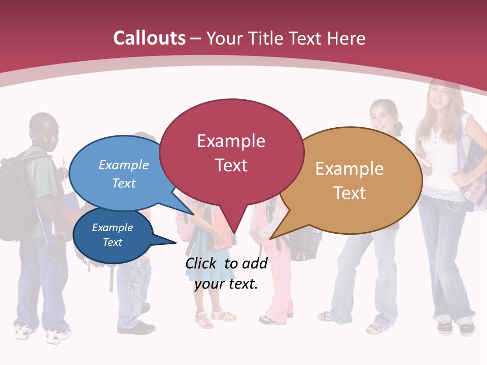 A Group Young School Kids. Diveristy In Education. PowerPoint Template