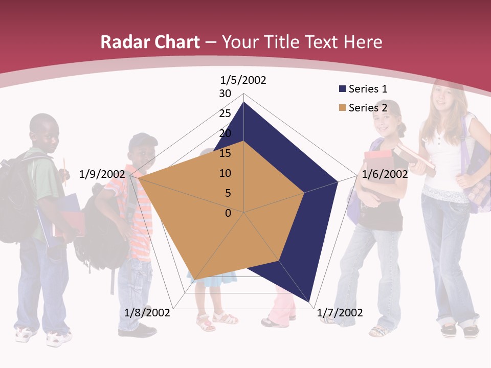 A Group Young School Kids. Diveristy In Education. PowerPoint Template