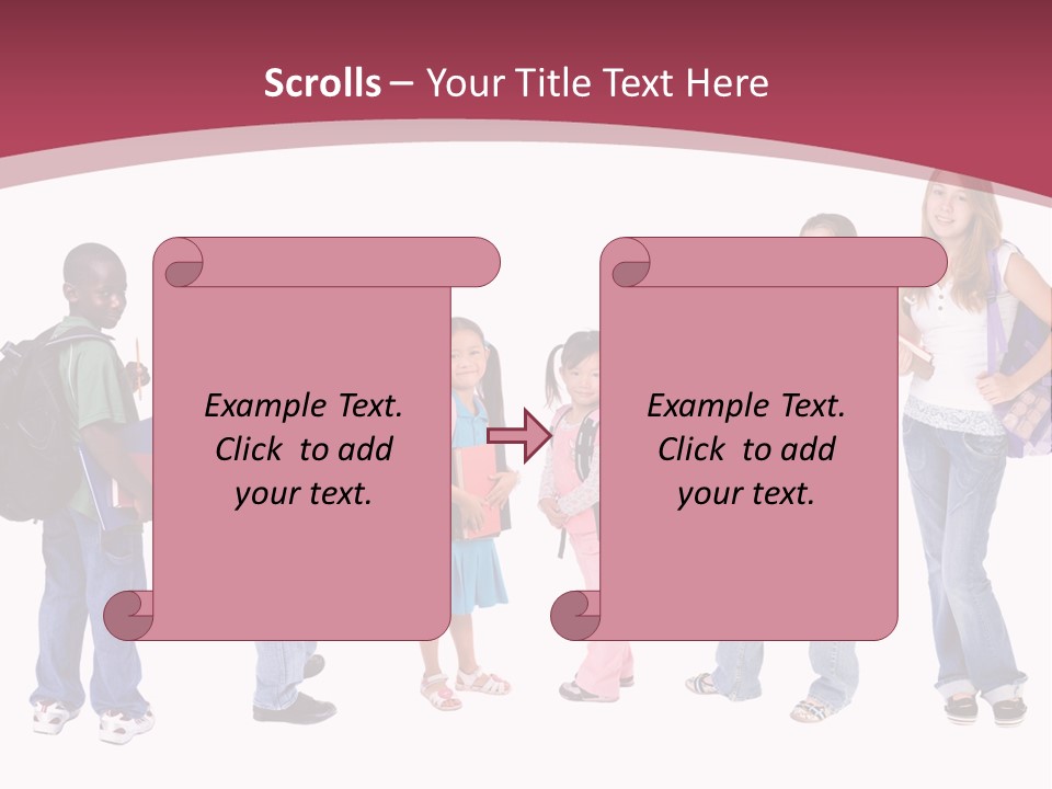 A Group Young School Kids. Diveristy In Education. PowerPoint Template