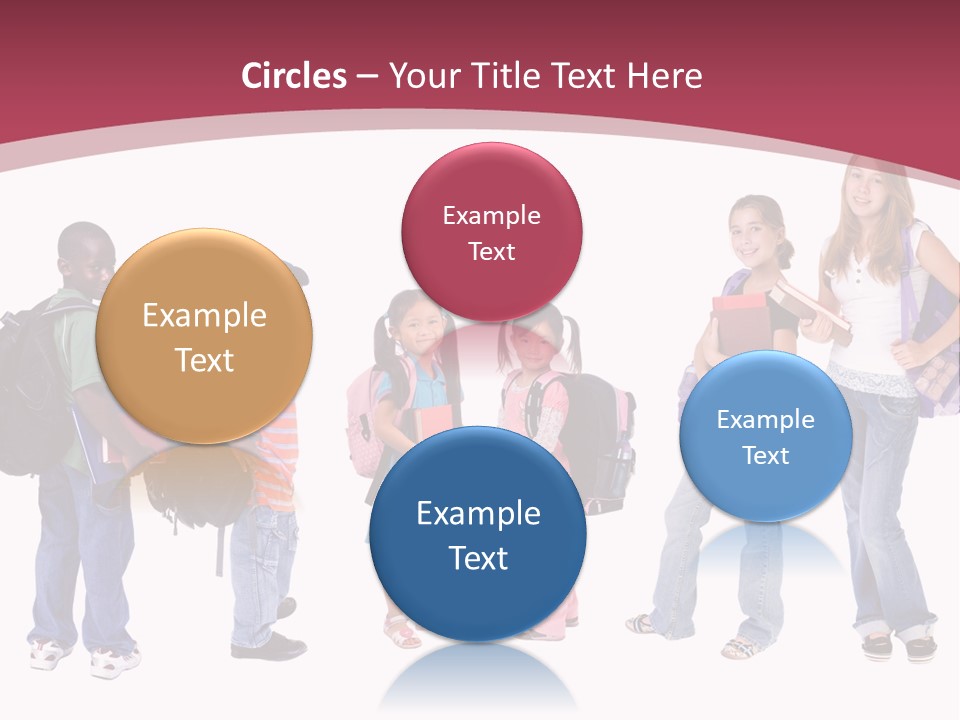 A Group Young School Kids. Diveristy In Education. PowerPoint Template