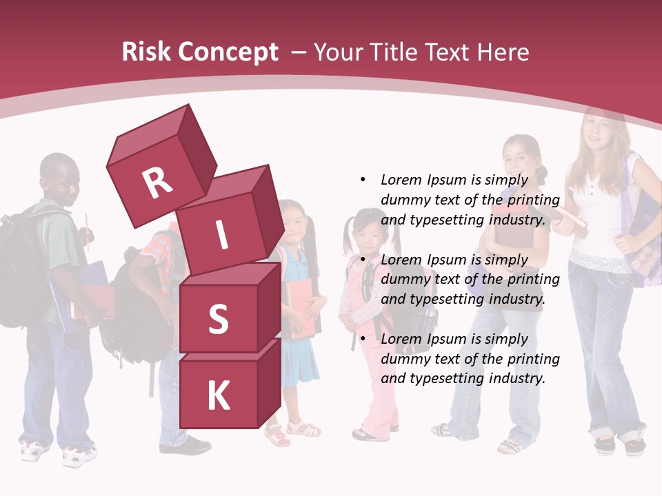 A Group Young School Kids. Diveristy In Education. PowerPoint Template