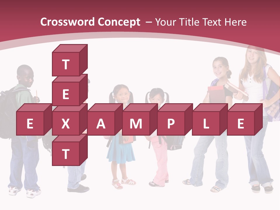 A Group Young School Kids. Diveristy In Education. PowerPoint Template