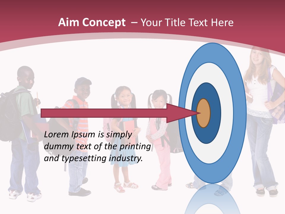 A Group Young School Kids. Diveristy In Education. PowerPoint Template