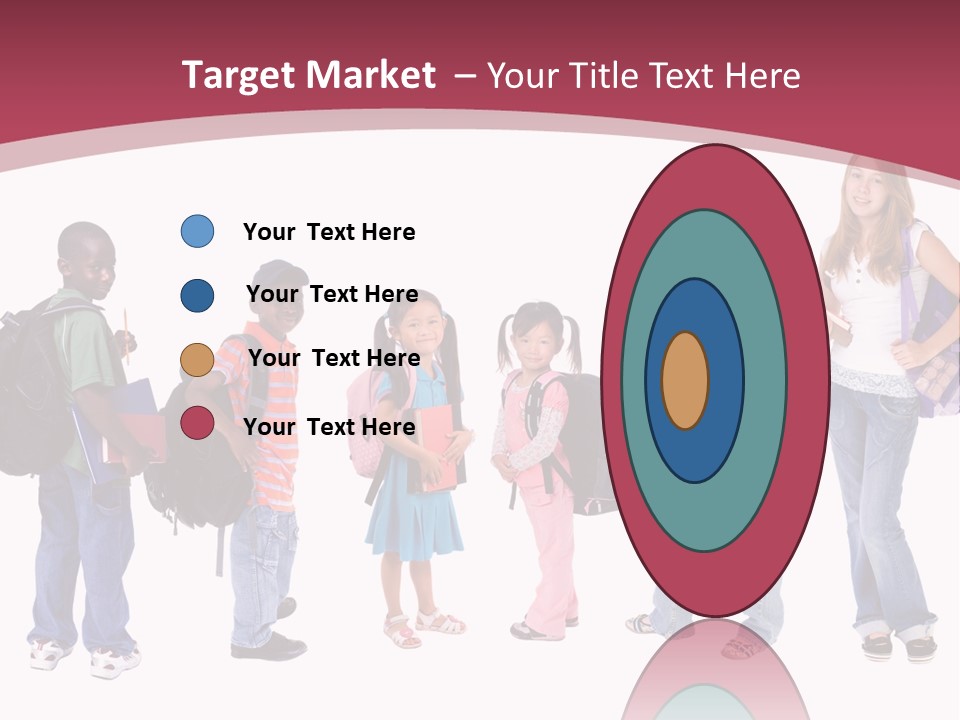 A Group Young School Kids. Diveristy In Education. PowerPoint Template