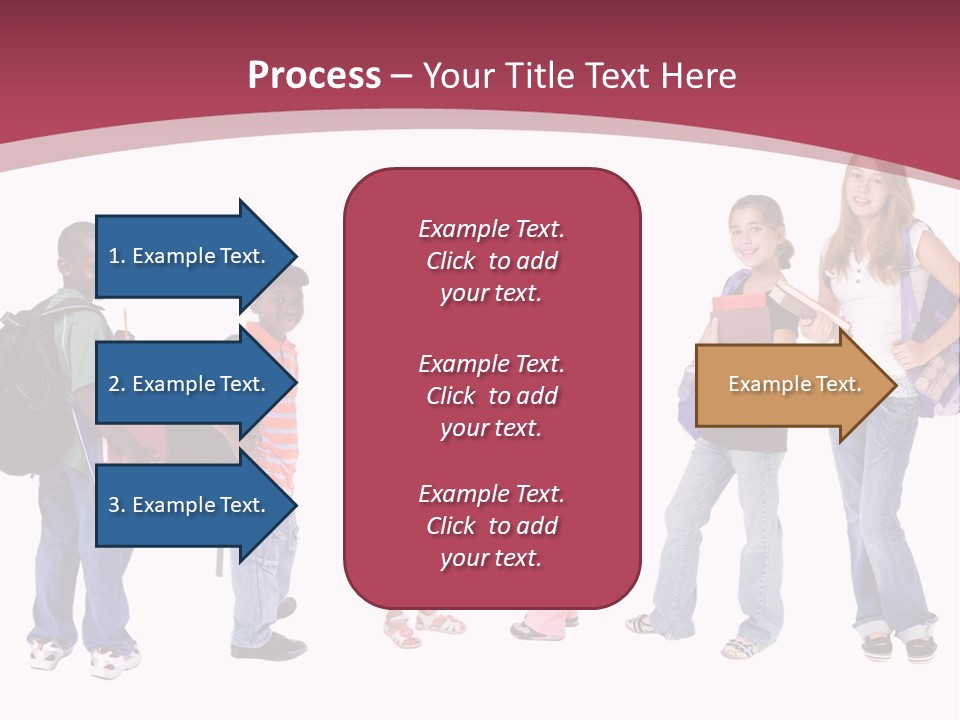 A Group Young School Kids. Diveristy In Education. PowerPoint Template