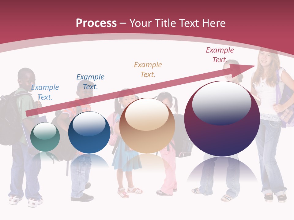 A Group Young School Kids. Diveristy In Education. PowerPoint Template