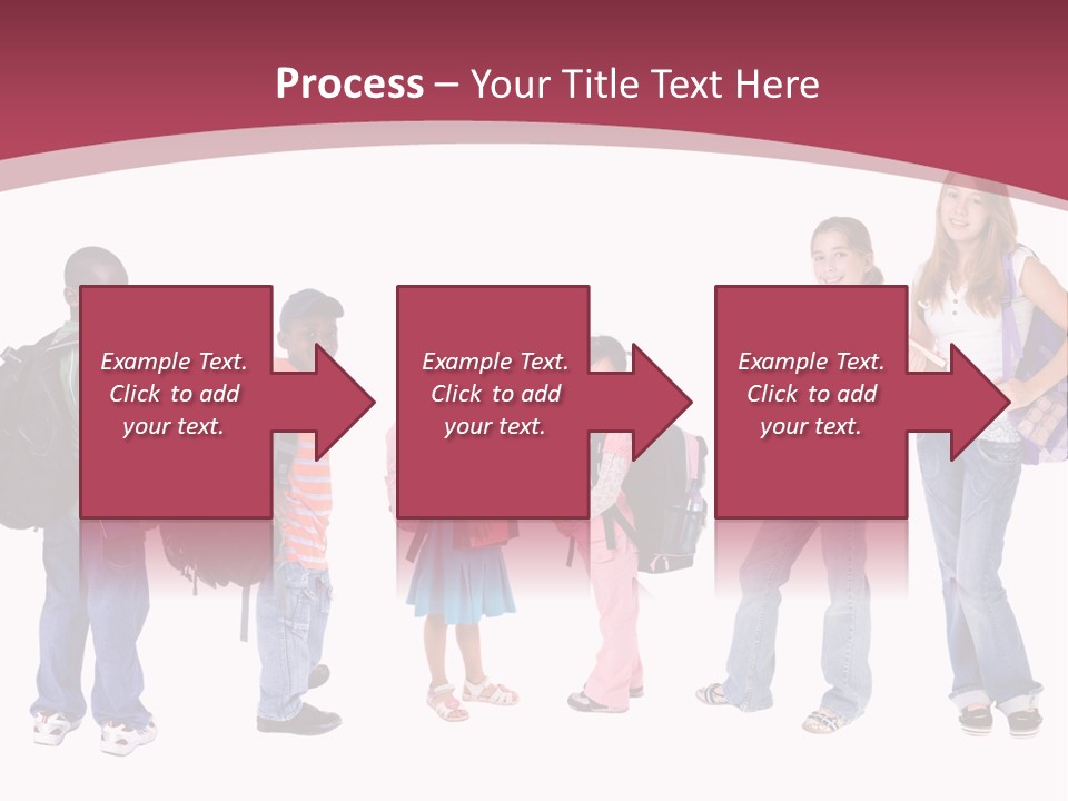 A Group Young School Kids. Diveristy In Education. PowerPoint Template