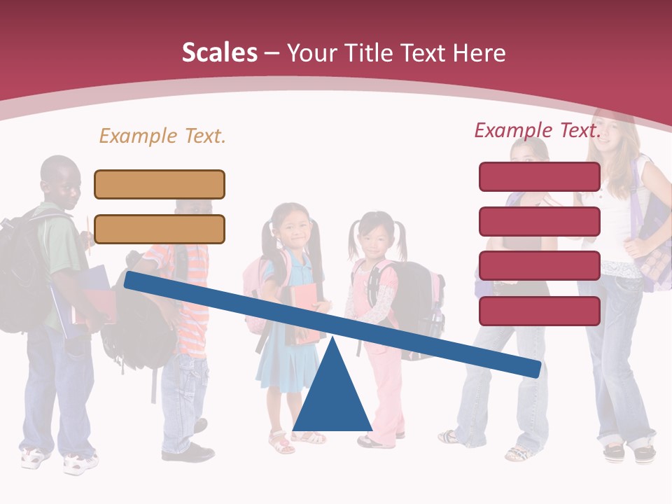 A Group Young School Kids. Diveristy In Education. PowerPoint Template