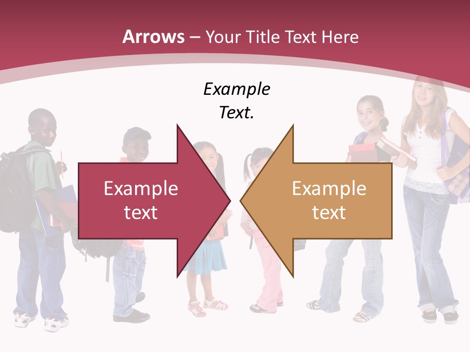 A Group Young School Kids. Diveristy In Education. PowerPoint Template