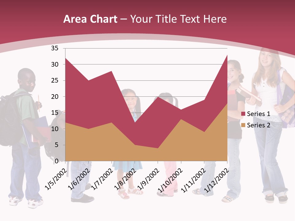 A Group Young School Kids. Diveristy In Education. PowerPoint Template