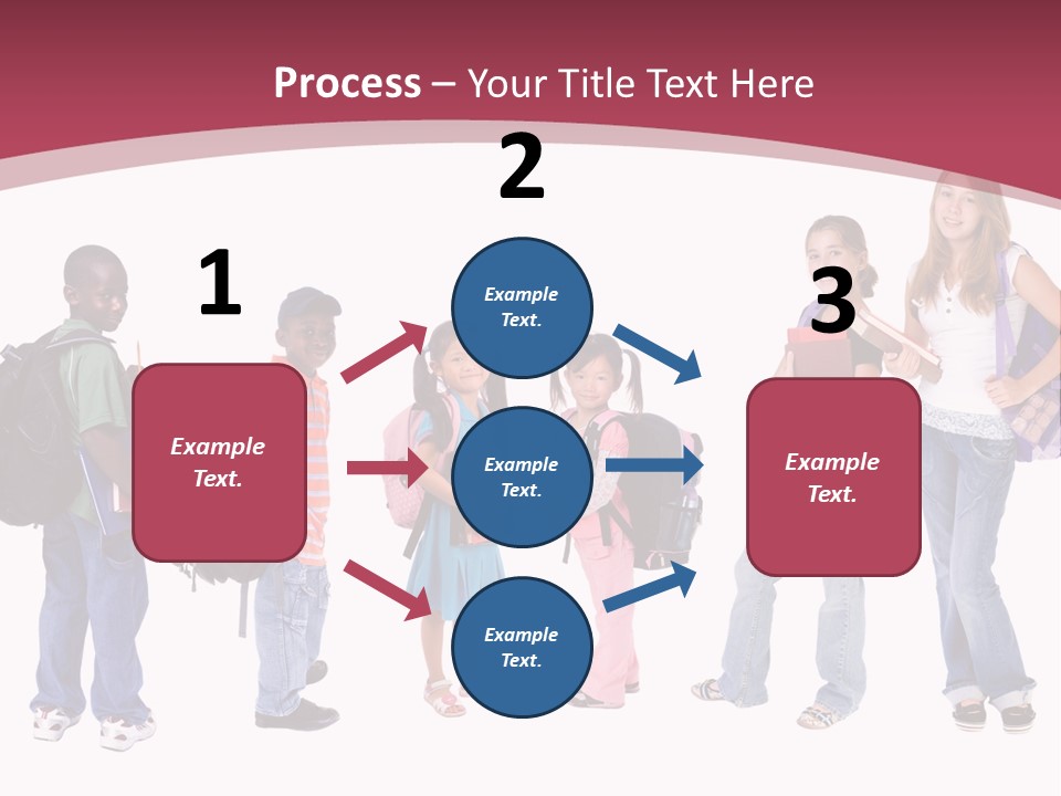 A Group Young School Kids. Diveristy In Education. PowerPoint Template