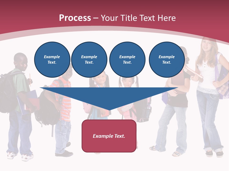 A Group Young School Kids. Diveristy In Education. PowerPoint Template