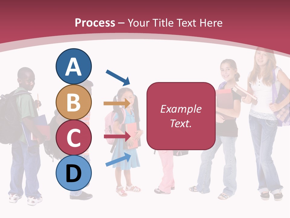 A Group Young School Kids. Diveristy In Education. PowerPoint Template