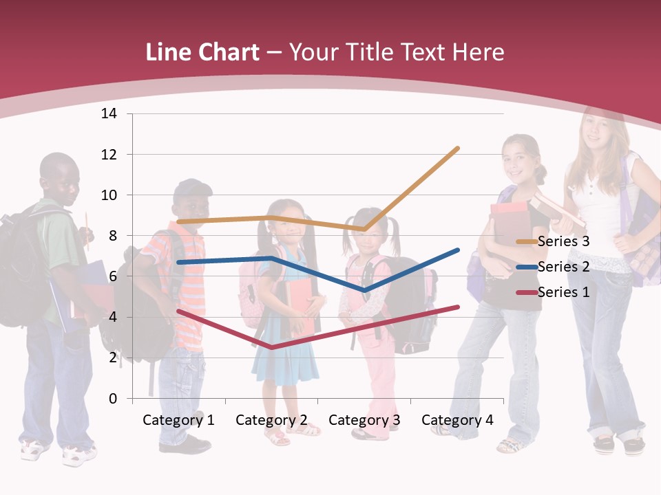 A Group Young School Kids. Diveristy In Education. PowerPoint Template