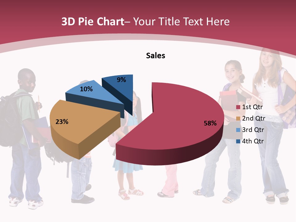 A Group Young School Kids. Diveristy In Education. PowerPoint Template