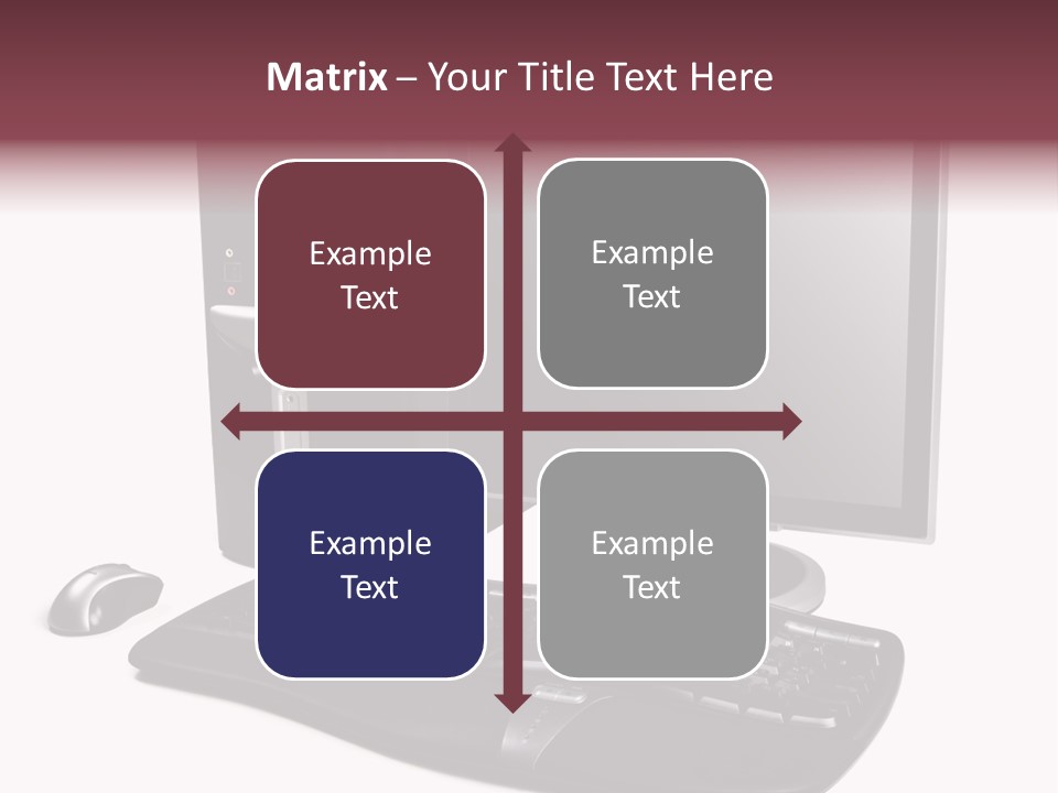 Modern Black Desktop Computer Isolated On A White Background PowerPoint Template