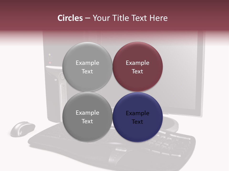 Modern Black Desktop Computer Isolated On A White Background PowerPoint Template